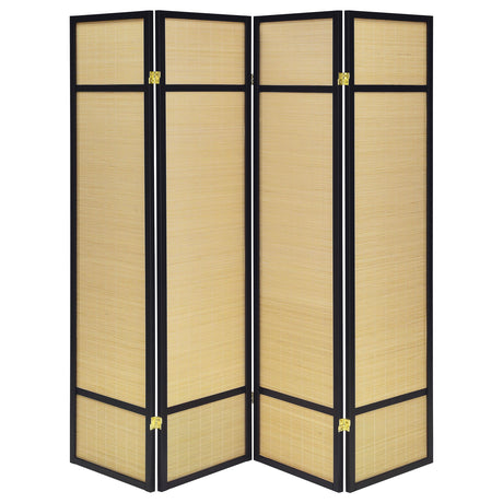 Pearce Natural 4-Panel Bamboo Room Divider Folding Screen from Coaster - Luna Furniture