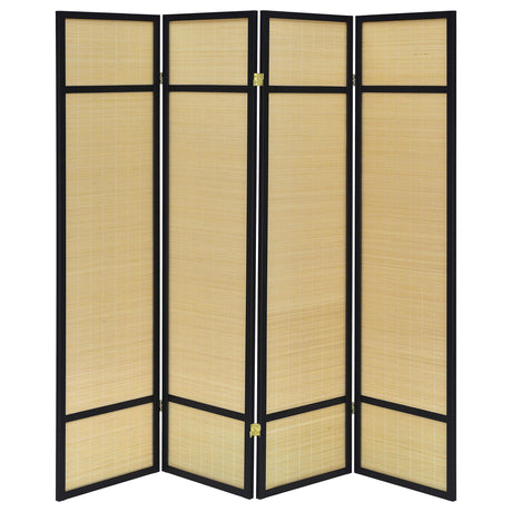 Pearce Natural 4-Panel Bamboo Room Divider Folding Screen from Coaster - Luna Furniture