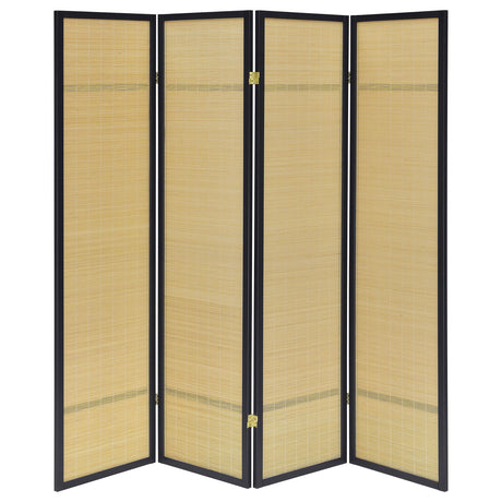 Pearce Natural 4-Panel Bamboo Room Divider Folding Screen from Coaster - Luna Furniture