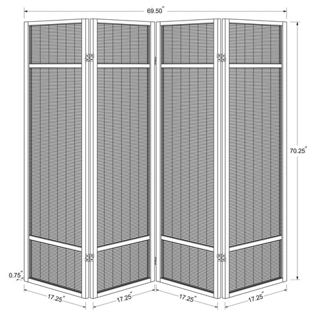 Pearce Natural 4-Panel Bamboo Room Divider Folding Screen from Coaster - Luna Furniture