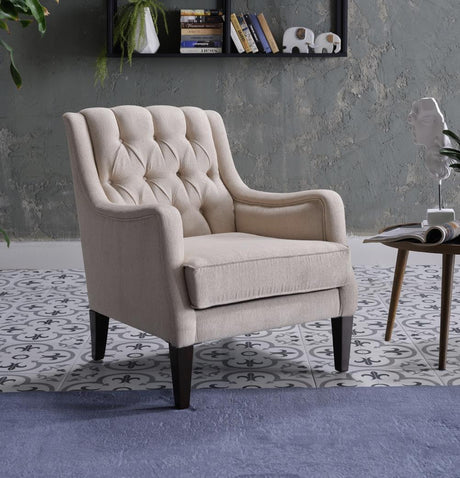 Pearle Cream Accent Armchair from Bellona - Luna Furniture