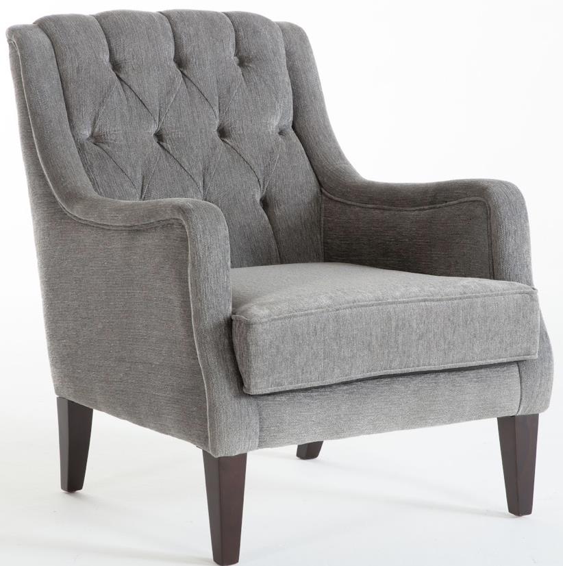 Pearle Grey Accent Armchair from Bellona - Luna Furniture