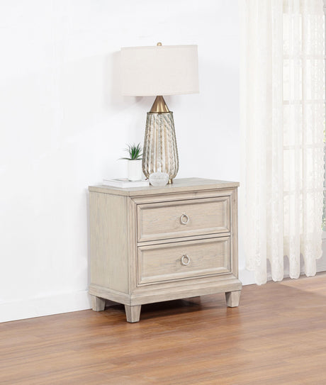 Pembroke Washed Oak 2-Drawer Nightstand from Coaster - Luna Furniture