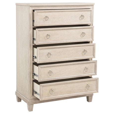 Pembroke Washed Oak 5-Drawer Chest from Coaster - Luna Furniture