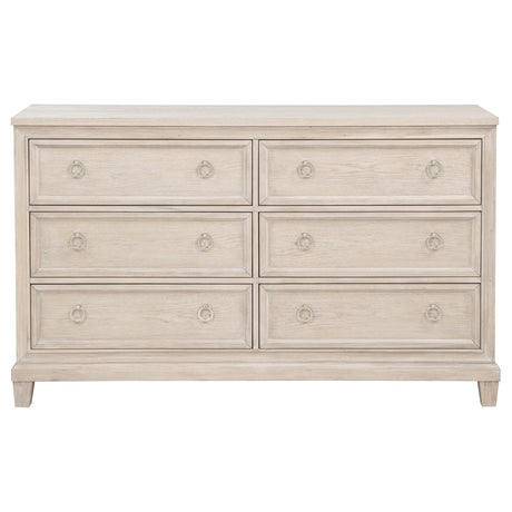 Pembroke Washed Oak 6-Drawer Bedroom Dresser from Coaster - Luna Furniture