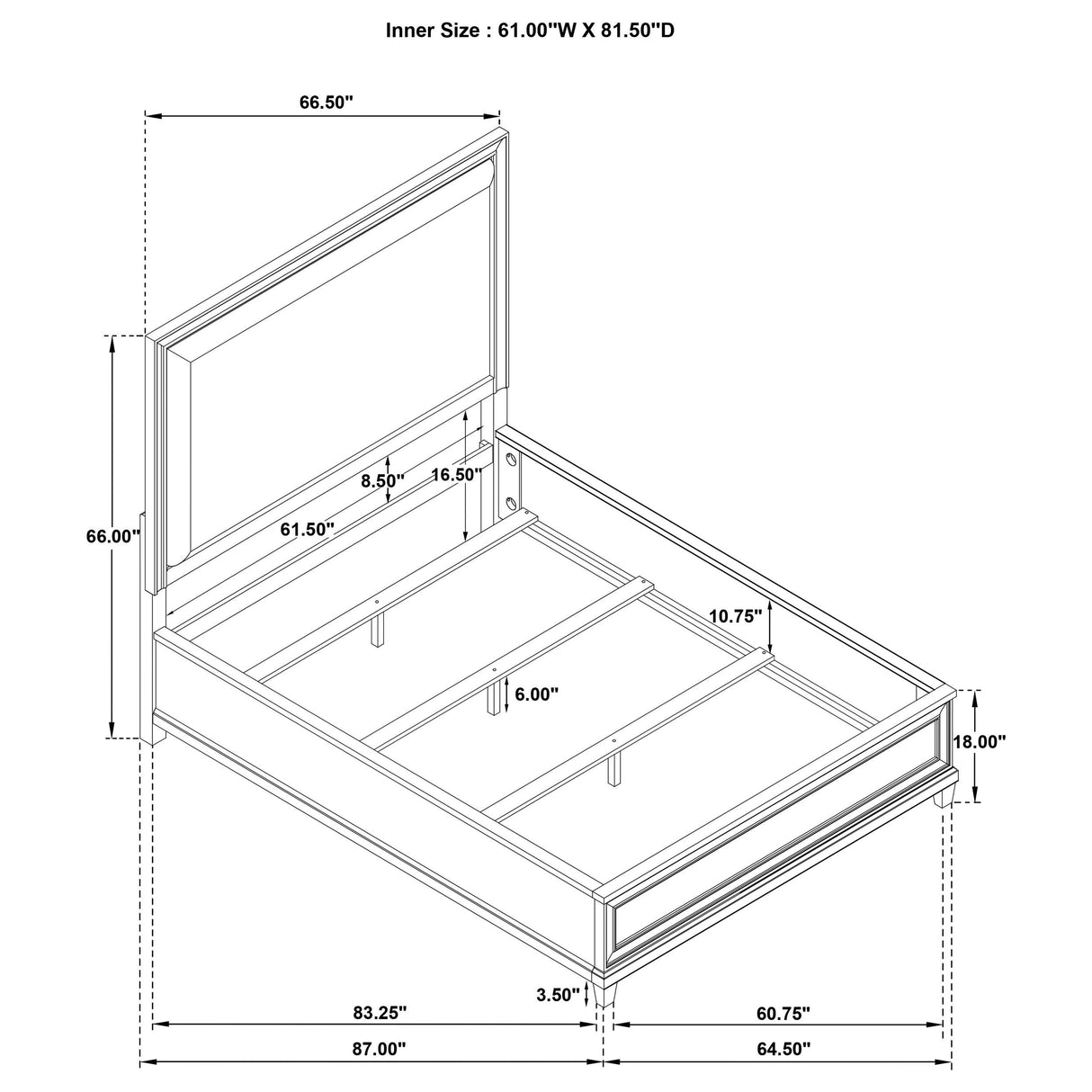 Pembroke Washed Oak 66-inch Queen Panel Bed from Coaster - Luna Furniture
