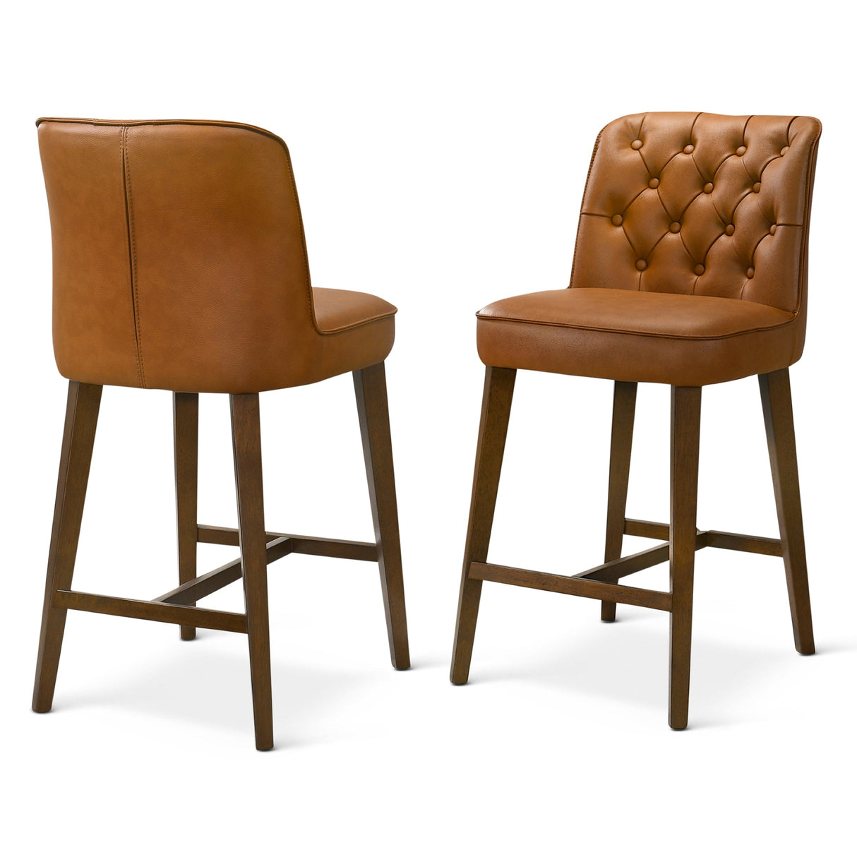 Peoria Cognac Modern Counter Stool from Midinmod - Luna Furniture