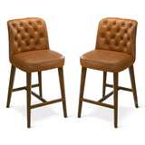 Peoria Cognac Modern Counter Stool from Midinmod - Luna Furniture