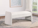 Peoria Ivory Velvet Upholstered Accent Bench from Coaster - Luna Furniture
