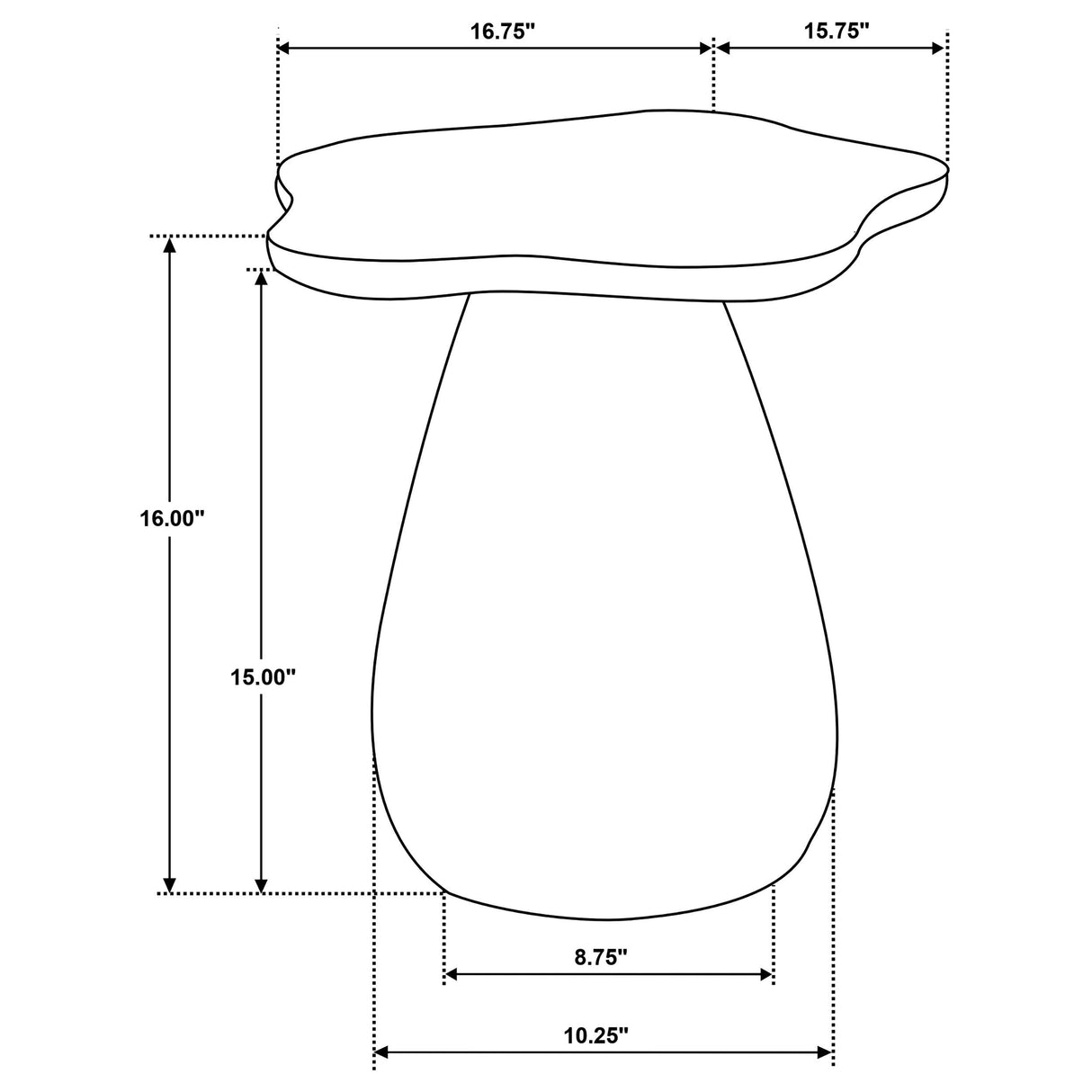 Perth Off White 17-inch Cloud Shaped Top Side Table from Coaster - Luna Furniture
