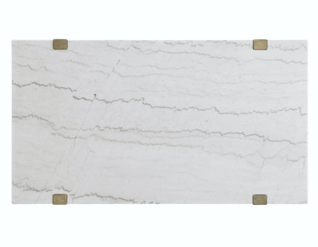 Perth White Marble Top Cocktail Table with Casters from Steve Silver - Luna Furniture