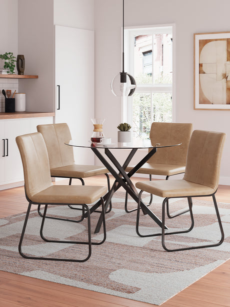 Pharwynn Dining Table and 4 Chairs in Black from Ashley - Luna Furniture