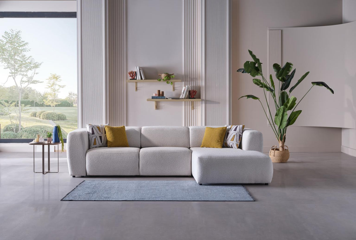 Picasso Oscar White RAF Chaise Sleeper Sectional from Bellona - Luna Furniture