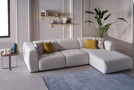 Picasso Oscar White RAF Chaise Sleeper Sectional from Bellona - Luna Furniture
