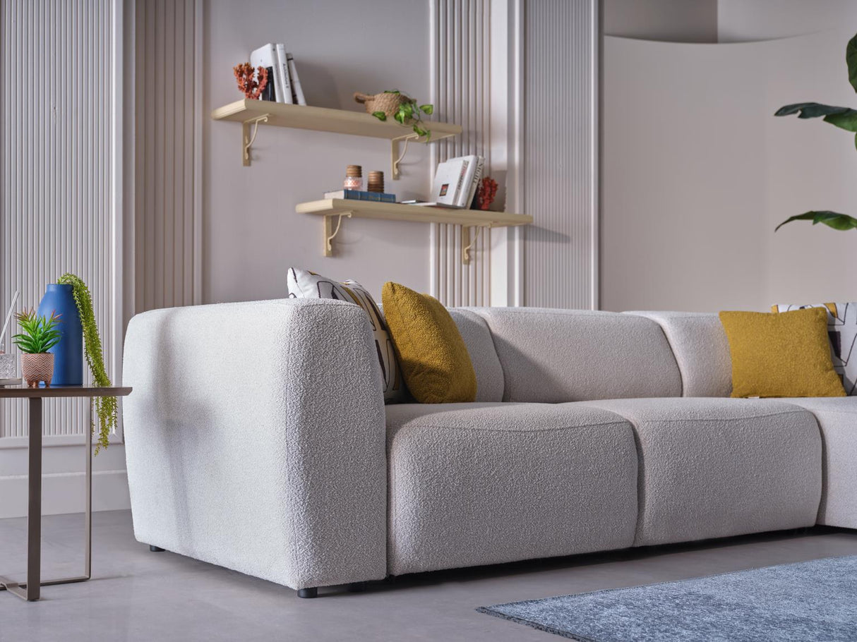 Picasso Oscar White RAF Chaise Sleeper Sectional from Bellona - Luna Furniture