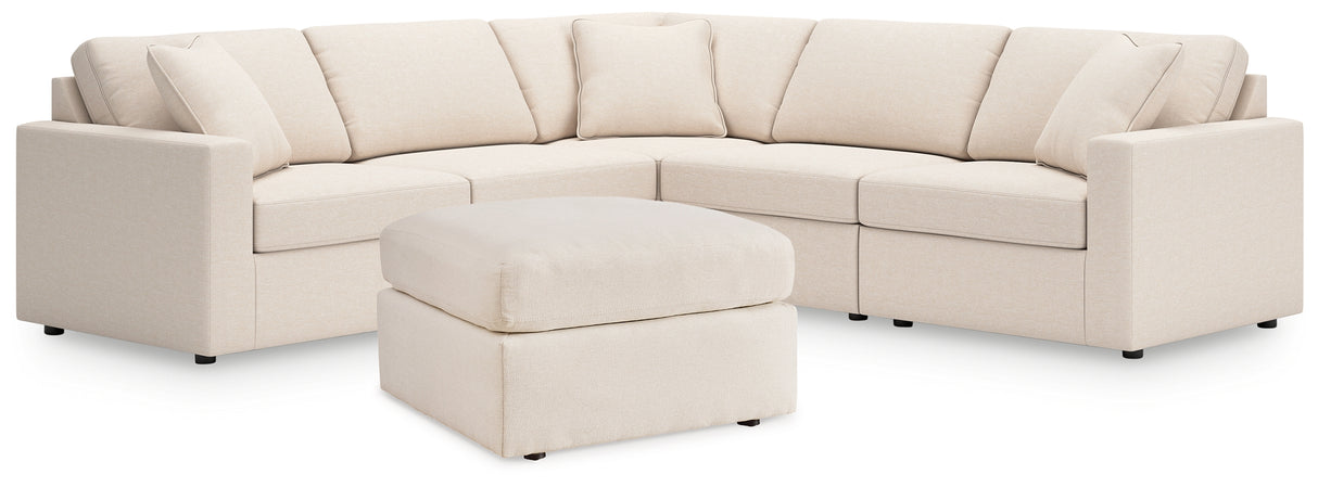 Pillar Peak 5-Piece Sectional with Ottoman in Oyster from Ashley - Luna Furniture