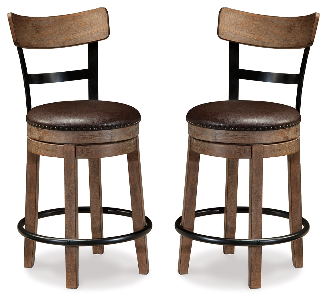 Pinnadel Grayish Brown Counter Height Bar Stool (Set of 2) from Ashley - Luna Furniture