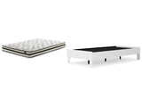 Piperton Twin Platform Bed with Mattress in White from Ashley - Luna Furniture