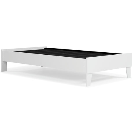 Piperton Twin Platform Bed with Mattress in White from Ashley - Luna Furniture