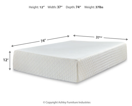 Piperton Twin Platform Bed with Mattress in White from Ashley - Luna Furniture