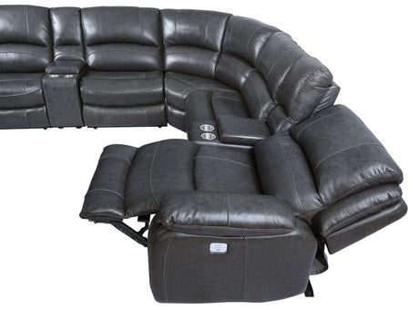 Denver Leather Armless Chair, Charcoal from Steve Silver - Luna Furniture