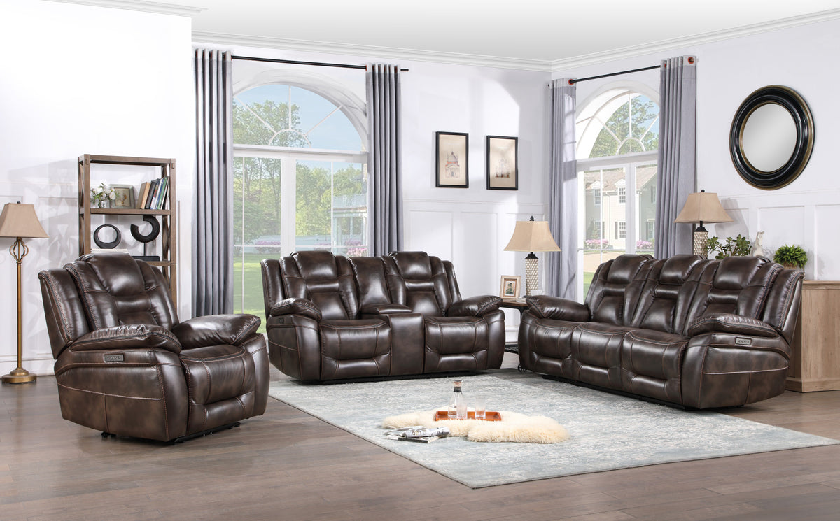 Oportuna Coffee Dual-Power Reclining Sofa w/Drop-Down Table from Steve Silver - Luna Furniture