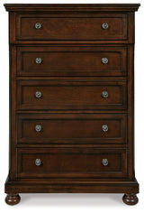 Porter Rustic Brown King Panel Bed, Chest and 2 Nightstands from Ashley - Luna Furniture
