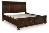 Porter Rustic Brown King Sleigh Storage Platform Bed from Ashley - Luna Furniture