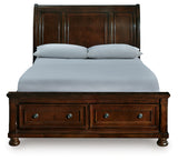 Porter Rustic Brown Queen Sleigh Storage Platform Bed from Ashley - Luna Furniture