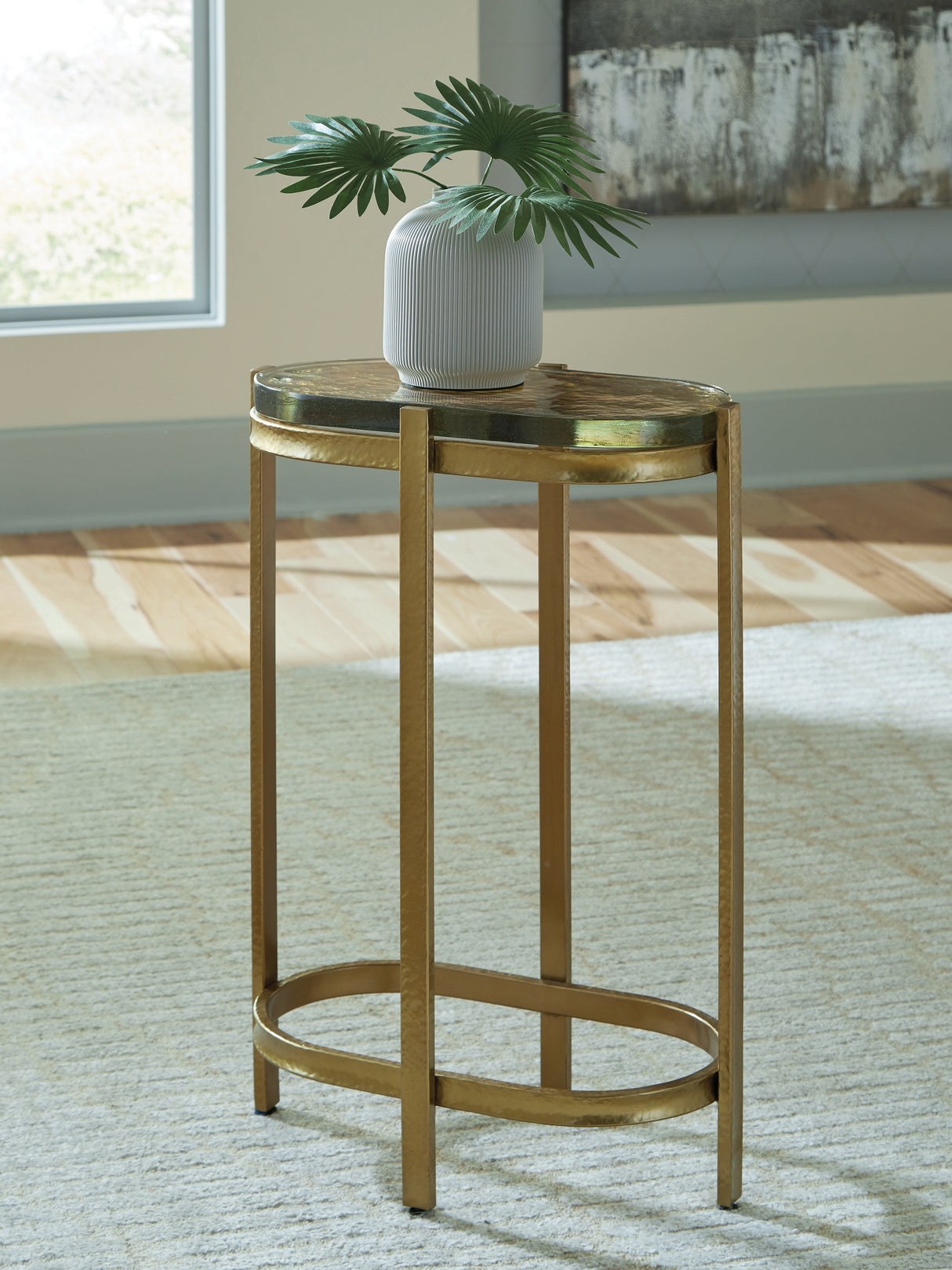 Porterville Gold Finish Accent Table from Ashley - Luna Furniture