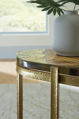 Porterville Gold Finish Accent Table from Ashley - Luna Furniture