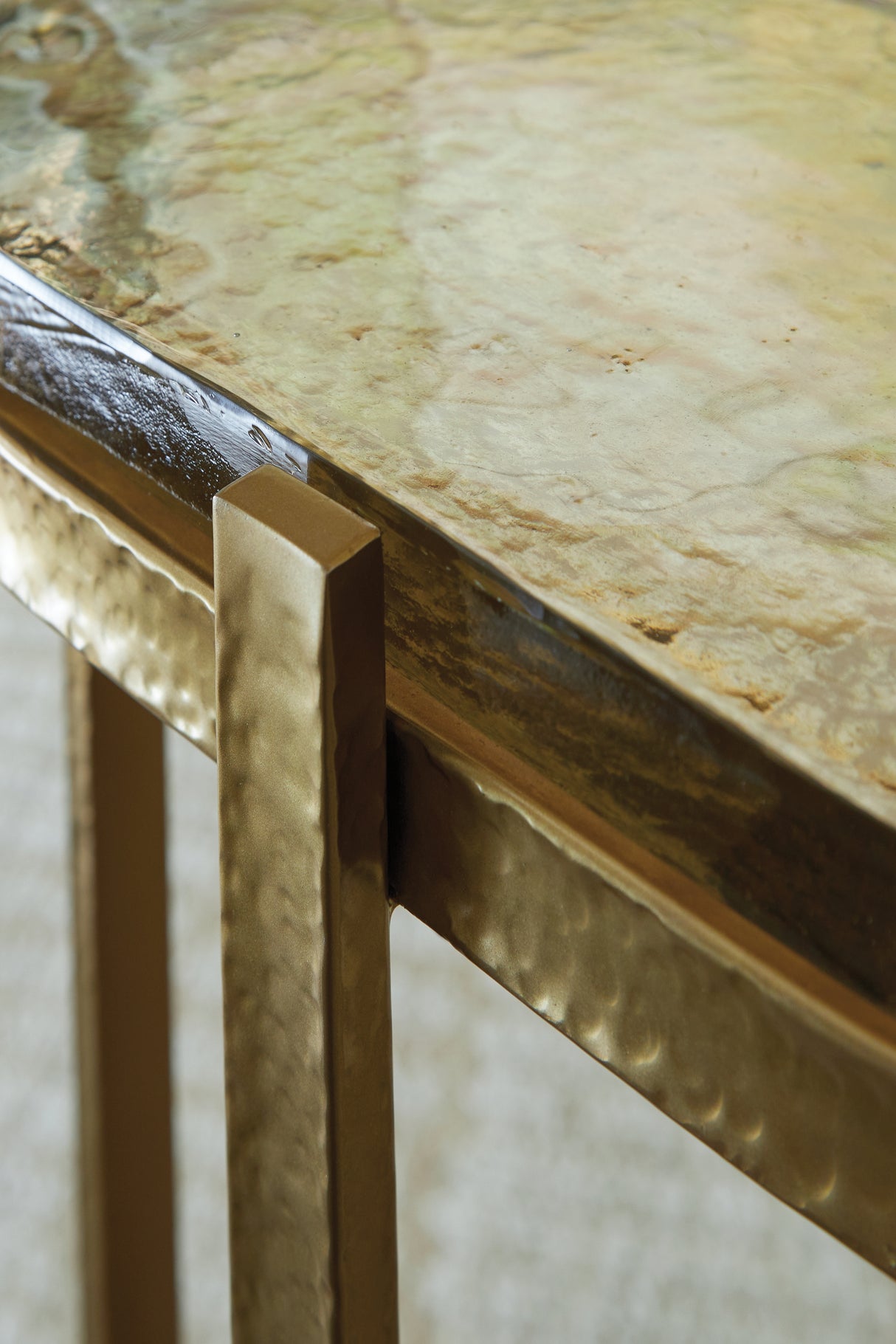 Porterville Gold Finish Accent Table from Ashley - Luna Furniture
