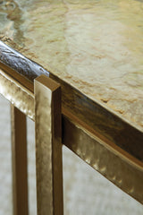 Porterville Gold Finish Accent Table from Ashley - Luna Furniture