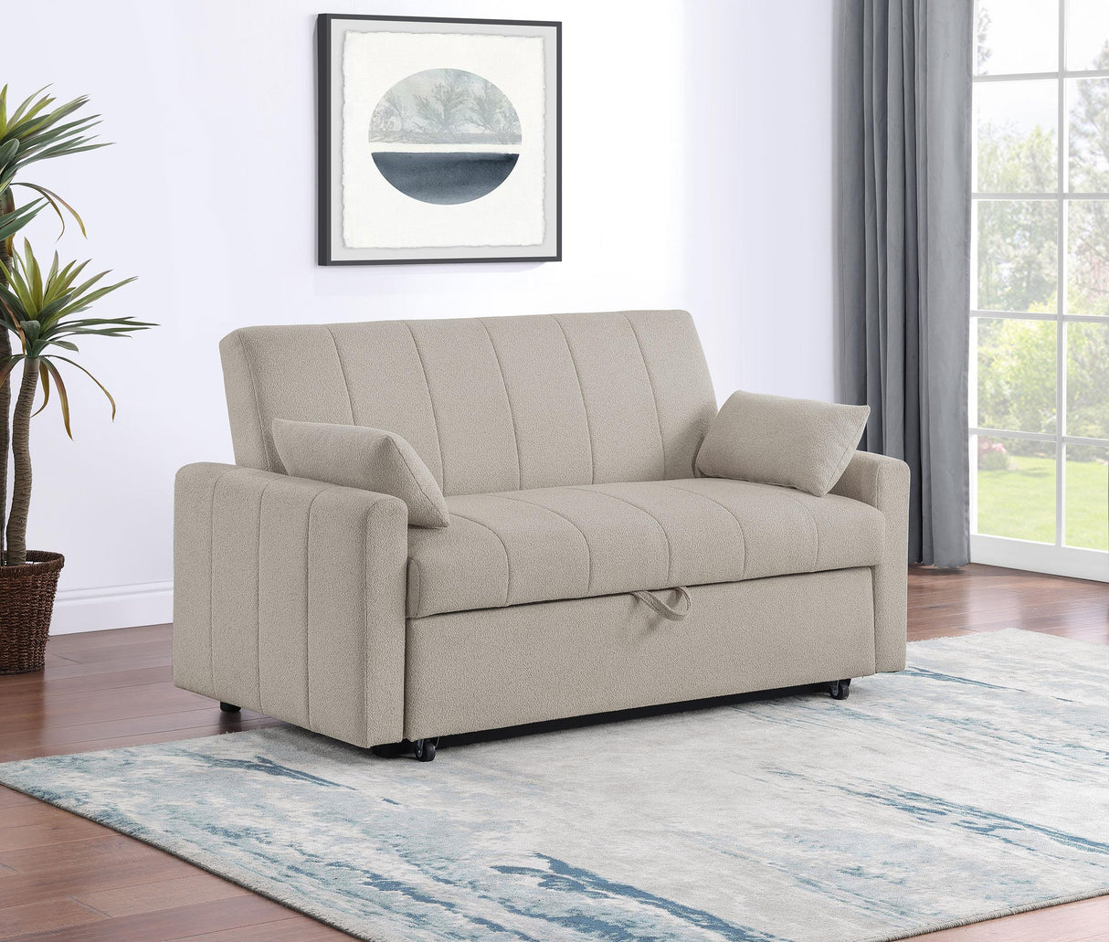 Portland Latte Boucle Sleeper Sofa Bed from Coaster - Luna Furniture