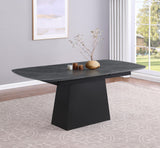 Potero Black Faux Marble Extendable Dining Table from Coaster - Luna Furniture
