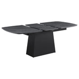 Potero Black Faux Marble Extendable Dining Table from Coaster - Luna Furniture