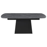 Potero Black Faux Marble Extendable Dining Table from Coaster - Luna Furniture