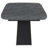 Potero Black Faux Marble Extendable Dining Table from Coaster - Luna Furniture