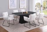 Potero Black Faux Marble Extendable Dining Table from Coaster - Luna Furniture