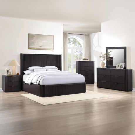 Henry Espresso 5-Drawer Reeded Chest from Steve Silver - Luna Furniture