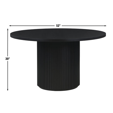 Colvin 52″ Round Dining Table, Black finish from Steve Silver - Luna Furniture