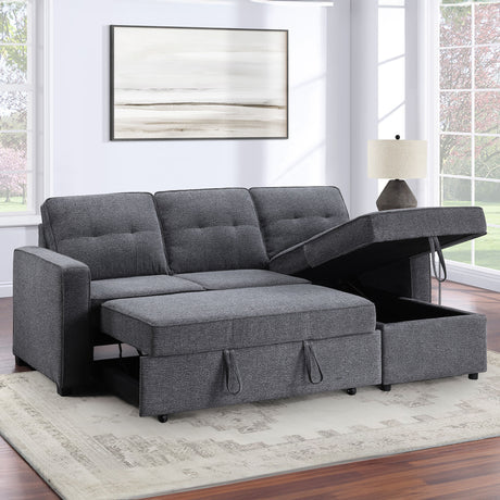 Noah Convertible Sleeper Loveseat, Gray from Steve Silver - Luna Furniture