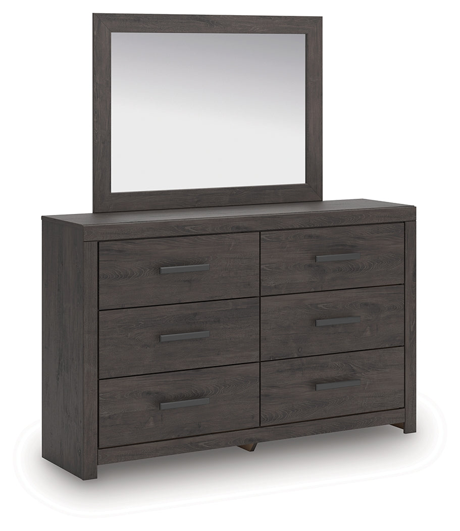 Prendonea Charcoal Dresser and Mirror from Ashley - Luna Furniture