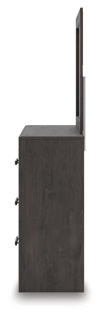 Prendonea Charcoal Dresser and Mirror from Ashley - Luna Furniture