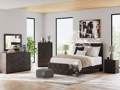 Prendonea Charcoal Dresser and Mirror from Ashley - Luna Furniture