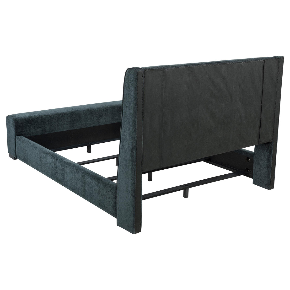 Preston Blue Upholstered Eastern King Audio Fireplace Bed from Coaster - Luna Furniture