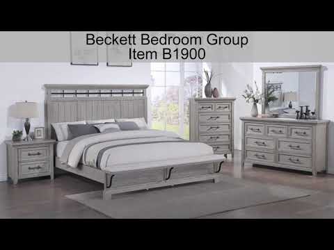 Beckett Rustic Gray Footboard Bench Panel Bedroom Set – Luna Furniture