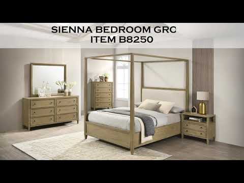 Crown Mark Sienna Rustic Natural Queen Canopy Platform Bed – Luna