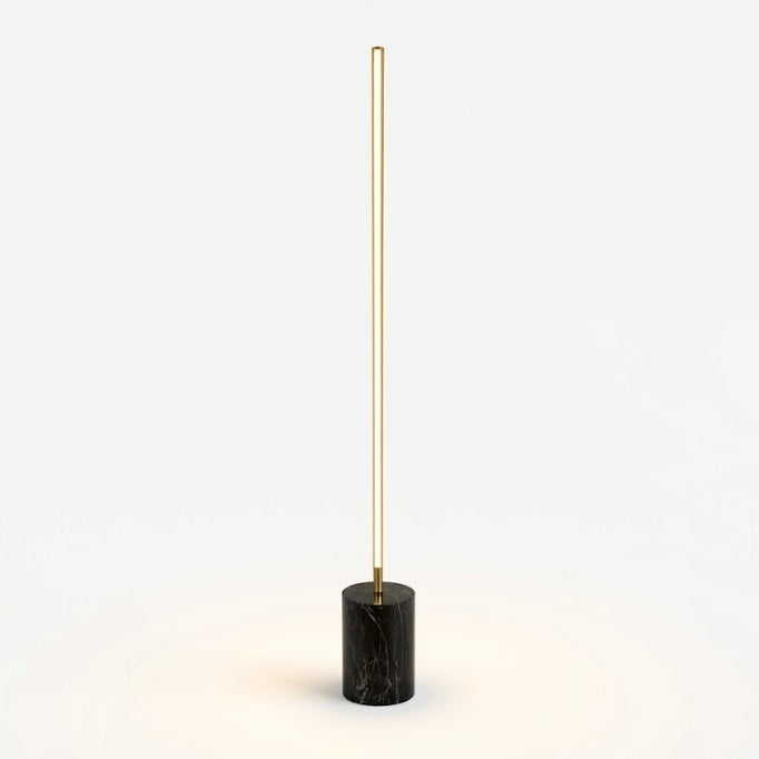 Prism Brassed Gold LED Floor Lamp with On/Off Switch Faux Marble Base from Ashcroft Furniture - Luna Furniture
