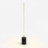 Prism Brassed Gold LED Floor Lamp with On/Off Switch Faux Marble Base from Ashcroft Furniture - Luna Furniture